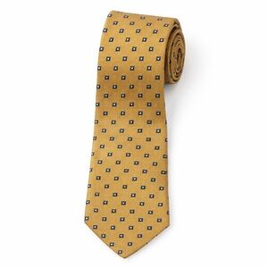 Brooks Brothers Gold Geometric 100% Silk Men's Tie 59.5x4 Made in USA